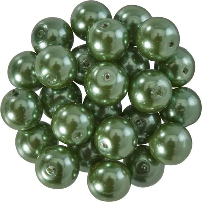 Produktbild von PRACHT Glaswachsperlen 8mm 25 Stück goldgelb hellorange Bastelperlen Schmuckperlen