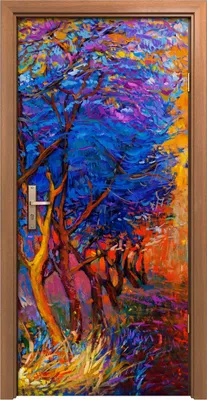 Produktbild von Türposter 90x200 cm Türaufkleber Türtapete Türfolie Klebefolie Foto Landschafts Wald Herbst Wald
