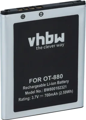 Produktbild von vhbw Akku kompatibel mit T-Mobole Sparq 2 Handy Smartphone Telefon (700 mAh, 3,7 V, Li-Ion)