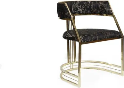 Produktbild von Schwarzer Edelstahlstuhl Moderne Esszimmer Möbel Polsterstuhl Stühle
