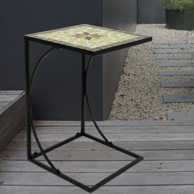 Produktbild von Beistelltisch, Eisen schwarz, Mosaik, H 53 cm