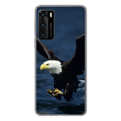 Produktbild von MuchoWow® Handyhülle Schutzhülle Hülle für Huawei P40 Adler - Nahaufnahme - Wasser Silikon Softcase Handy Hülle - Handytasche