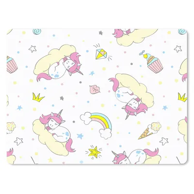 Produktbild von MuchoWow® Mauspad Mousepad Einhorn - Muster - Regenbogen 40x30 cm - Mousepads - Maus Mat - Pad - Mausunterlage - Anti Rutsch