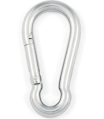 Produktbild von 2 Stück Karabinerhaken 120 mm mit geferderten Verschluss Edelstahl V4A AISI 316 rostfrei salzwasserbeständig Karabiner von Sotech