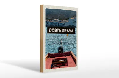 Produktbild von Holzschild Reise 20x30cm Retro Costa Brava Spain Meer Urlaub