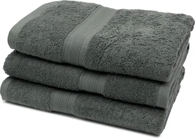 Produktbild von 3er Set Duschtücher, 100% Baumwolle, 70x140 cm, grau