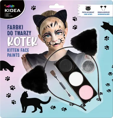 Zdjęcie produktu dla Farbki do twarzy z opaską Kotek Kidea