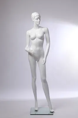 Image de CS12-B Beau mannequin abstrait blanc brillant laqué femme. Avec visage et cheveux