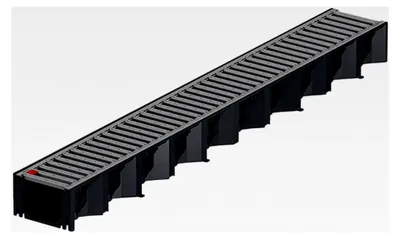 Produktbild von 1m Hexaline 2.0 Entwässerungsrinne Stegrost Edelstahl elektropoliert