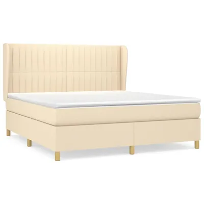 Produktbild von vidaXL Boxspringbett mit Matratze Creme 160x200 cm Stoff