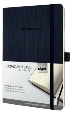 Produktbild von SIGEL CO320 Notizbuch Conceptum, Softcover, ca. A5, kariert, schwarz, 194 S.