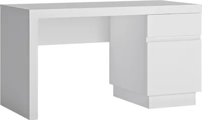 Produktbild von Schreibtisch, 135 cm breit, in weiß Hochglanz LYNDHURST-129, B/H/T ca. 135/75/65 cm