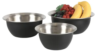 Produktbild von 6x 3tlg Schüsselset Edelstahl 18/21/24cm Backen Kochen Schüsseln Schalen Küchen