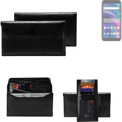 Produktbild von K-S-Trade Handy Hülle kompatibel mit BLU Studio X5 Max Schutz Hülle Tasche Schutz Case Handytasche Kunstleder schwarz, 1x