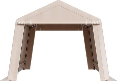 Produktbild von SucceBuy Gerätehaus 305x457x243 cm, Garagenzelt aus PE, Schuppen für Geräte, Fahrradgarage, Gartenschuppen, Carport, Fahrradschuppen, Aufbewahrungsgarage für Motorrad, Rasenmäher und Fahrrad, grau