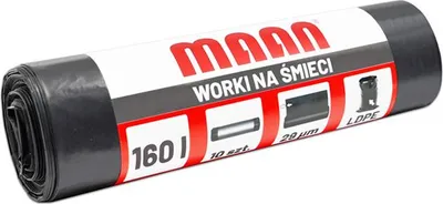 Zdjęcie produktu dla Worki na śmieci 160 l, 10 szt., CZARNE