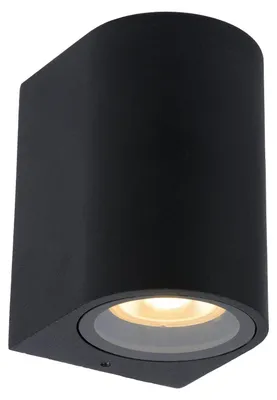 Produktbild von Außenlampe Aluminium GU10 IP44 H: 10 cm Schwarz Modern Gartenbeleuchtung