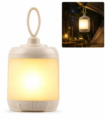 Produktbild von Campinglampe LED wiederaufladbar, Zeltlampe mit 4 Lichtmodi, IPX4 wasserdicht, tragbares Campinglicht für Outdoor, Zelt & Wandern
