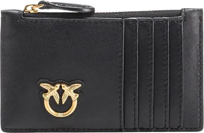Obrázek produktu pro PINKO Kožené pouzdro na karty Airone Cardholder Black - Antique Gold black