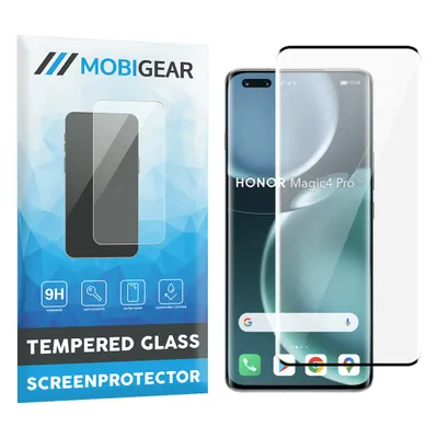 Produktbild von Mobigear Premium 4.99 HONOR Magic 4 Pro Panzerglas Gehärtetes Glas Displayschutz - Hüllenfreundlich - Schwarz (2er Pack)