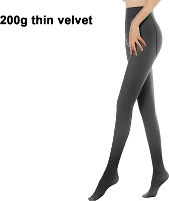 Produktbild von 1 Paar Flawless Legs Gefälschte, durchscheinende, warme Fleece-Strumpfhose für Damen, Fleece-gefütterte Strumpfhose, Herbst- und Winterstrumpfhose,Schwarz,200g