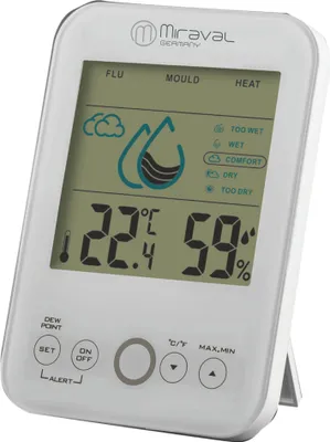 Produktbild von Miraval Raumklimastation Schimmelwarner 5 Stufen Lüftungsempfehlung Hygrometer Temperaturstation