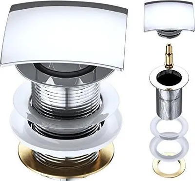 Immagine prodotto di doporro Piletta di Scarico, Set di Pilette per Lavabo Valvola Push Up Senza Funzione Troppopieno PU06