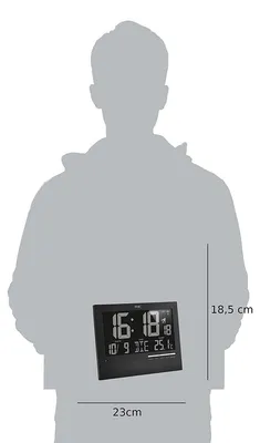 Produktbild von TFA-Dostmann Digitale Funkuhr mit automatischer Hintergrundbeleuchtung, Schwarz, Innen-Thermometer, Thermometer, Kunststoff, -10 - 50 °C, F, °C
