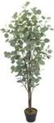 Produktbild von Eukalyptusbaum Eukalyptus Kunstbaum Kunstpflanze Künstliche Pflanze 140 cm Innendekoration Kunst Pflanze wie echt im Topf Decovego