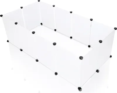 Obrázek produktu pro Jiubiaz Venkovní ohrada Malé zvířecí klece DIY Playpen Rabbit White Puppy Run Rabbit Hutch Hamster
