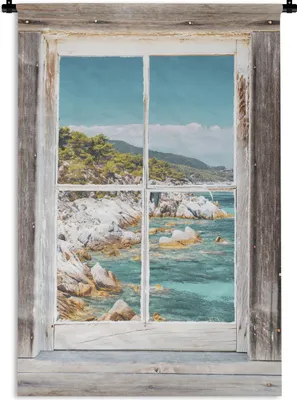 Produktbild von MuchoWow® Wandteppich Wandbehang Durchsichtig - Meer - Holz 90x135 cm Tapisserie Dekoration Wandtuch - Baumwolle - Wandskulptur