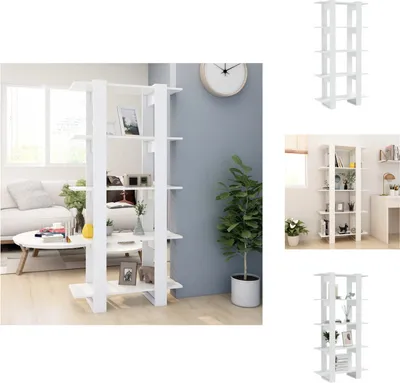 Produktbild von vidaXL Bücherregal/Raumteiler Weiß 80x30x160 cm Holzwerkstoff -  Bücherregale & Bücherschränke