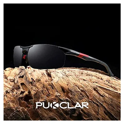 Produktbild von Polarisierte Sportsonnenbrille für Herren mit rechteckigem Rahmen aus Aluminium-Magnesium-Legierung, Kategorie 3