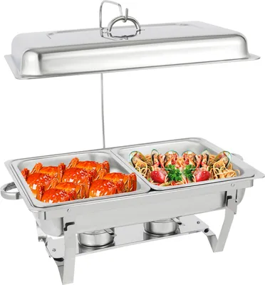 Produktbild von Speisenwärmer 4.5L Buffetwärmer Rechteckig Chafing Dishes Wärmebehälter Edelstahl