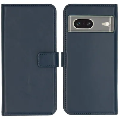 Imagen del producto de Funda de Cuero Auténtico tipo Libro para Google Pixel 7 - Azul