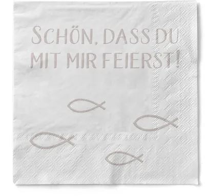 Produktbild von Sovie HORECA Serviette "Schön, dass Du mit mir feierst" aus Tissue 33 x 33 cm, 100 Stück