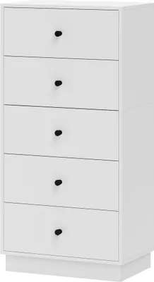 Produktbild von Kommode Sideboard mit 5 Schubladen Schrank aus Holzwerkstoff im Modern Stil 47 x 29 x 95 cm Weiß