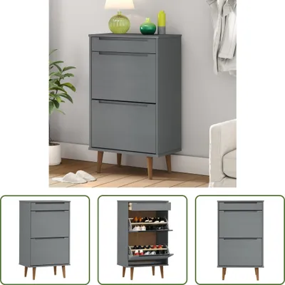 Obrázek produktu pro The Living Store Botník MOLDE Grey 59,5x35x103 cm borovicový masiv