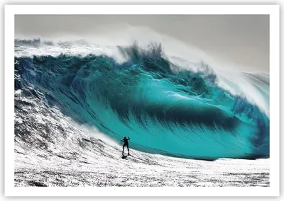 Produktbild von Poster - Poster ohne Rahmen - Surfen Welle Türkis - 100x70 cm - Wand Bild - Wanddeko - Wandbilder - Kunstposter - Wandposter - Bilder - Kunstdruck - Wanddekoration - Wandbild - P2XAA100x70-4351