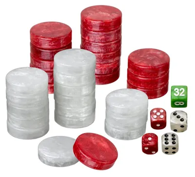 Produktbild von Philos Backgammon Spielsteine groß Kunststoff - bunte Set