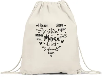 Produktbild von Mama Turnbeutel Gymsack Muttertag Beste Mama der Welt Geschenk Dankesagen