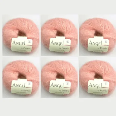 Productafbeelding van 6 bollen Angel van Permin – Luxueuze garenmix van kid mohair en zijde (70/30) (kleur: flamingo)