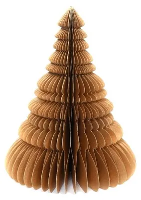 Only Natural – Wabenpapier-Weihnachtsbaum – Gold – 45 cm – Ansicht 1