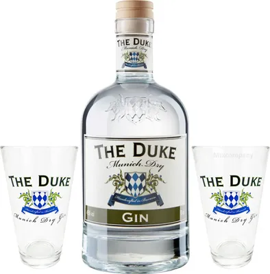 Produktbild von The Duke Munich Dry Gin 0,7l (45% Vol) + 2x Glas Gläser Ginglas Longdrinkglas- [Enthält Sulfite]