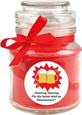 Produktbild von Duftkerze im Bonbonglas zum Vatertag, Duft: Rose ( Rot ), 120g - Brenndauer bis zu 30 Stunden