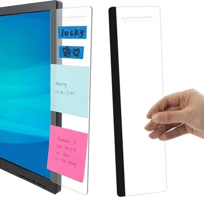 Immagine prodotto di Supporto per doppio schermo, blocco note con etichetta, set da scrivania, collezione da 2 pezzi