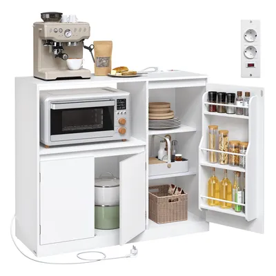 Produktbild von VASAGLE Mehrzweckschrank, Küchenregal, mit Türen, verstellbaren Einlegeböden, 40 x 90 x 90 cm, weiß
