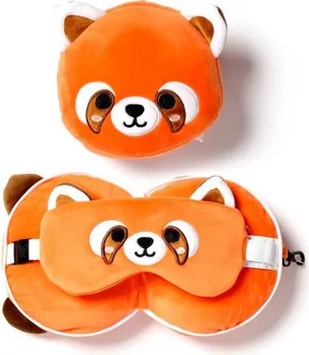 Produktbild von Relaxeazzz Plüsch Roter Panda Reisekissen & Schlafmaske