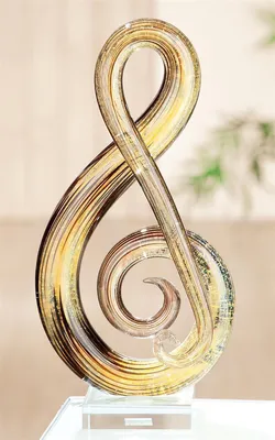 Image de Casablanca Glasart, Skulptur, Notenschlüssel, "Musicale", Glas, creme, , L. 8 cm, B. 14 cm, H. 29 cm 39465