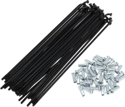 Produktbild von Fahrradspeichen 12G 160mm Länge Fahrradrad Speichen Kohlenstoffstahl Schwarz 1 Satz